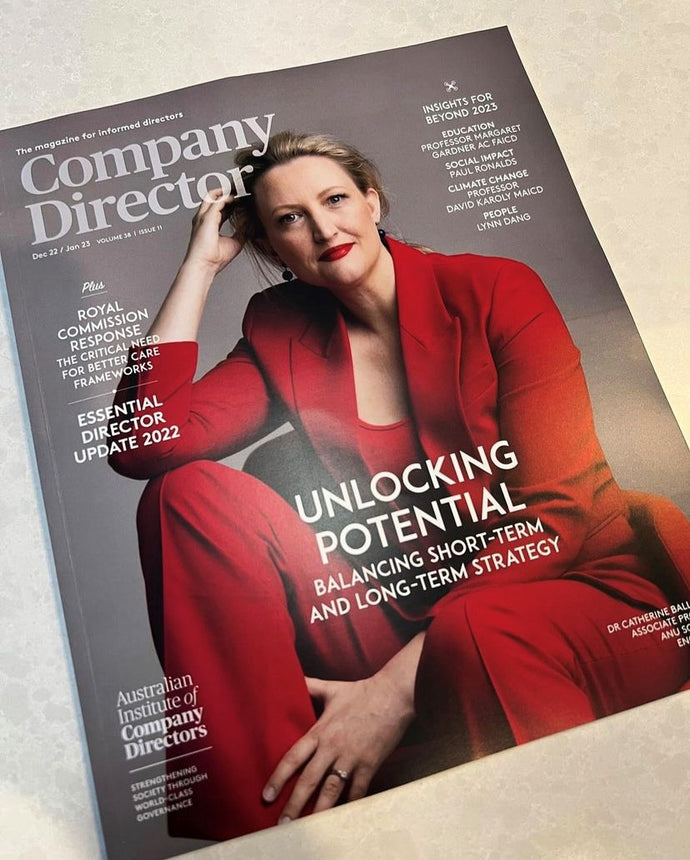 Dr Catherine Ball on the cover of Company Director magazine