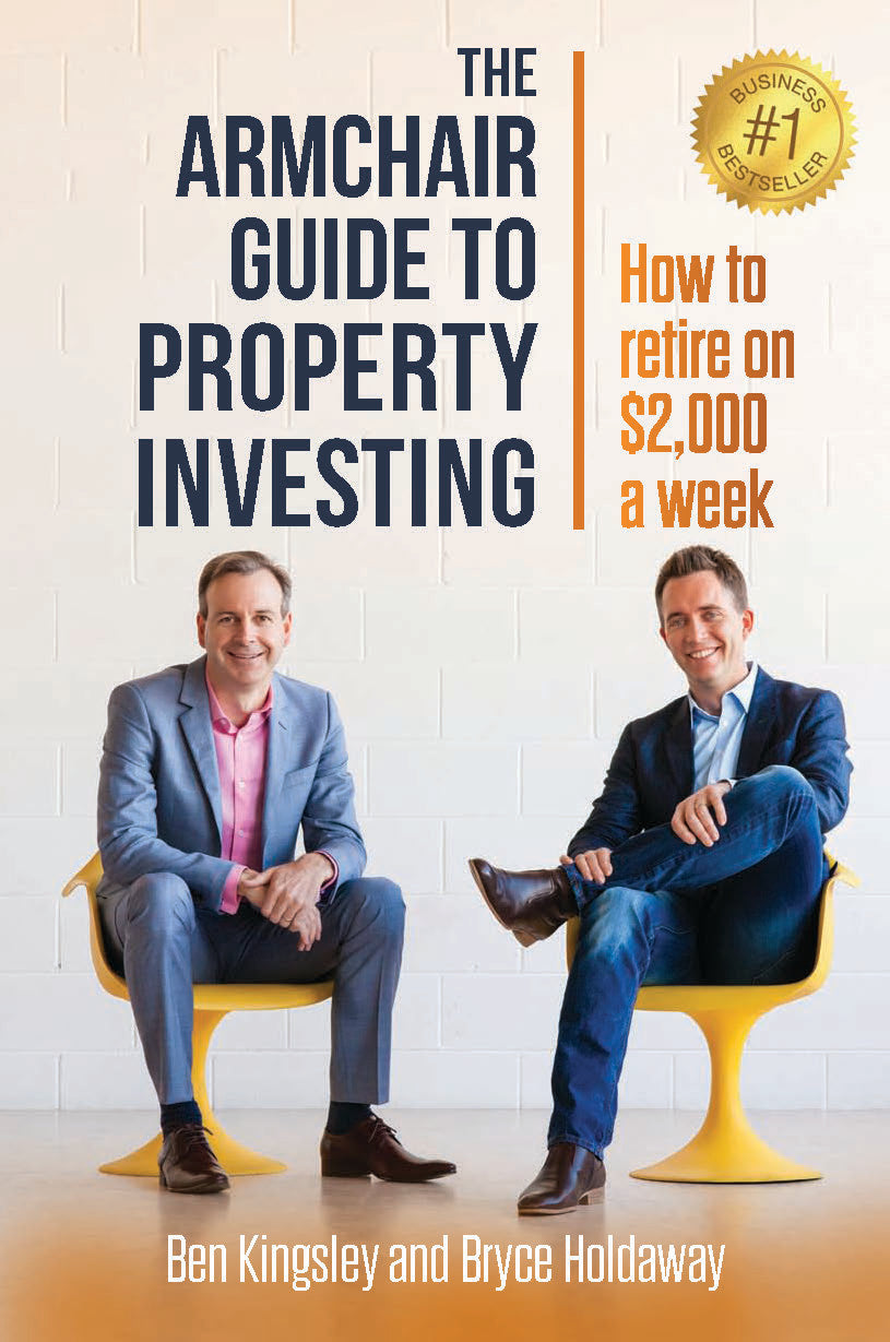 Property book cover for The Armchair Guide to Property Investing by Ben Kingsley and Bryce Holdaway